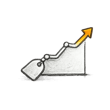 Growth chart with a price tag